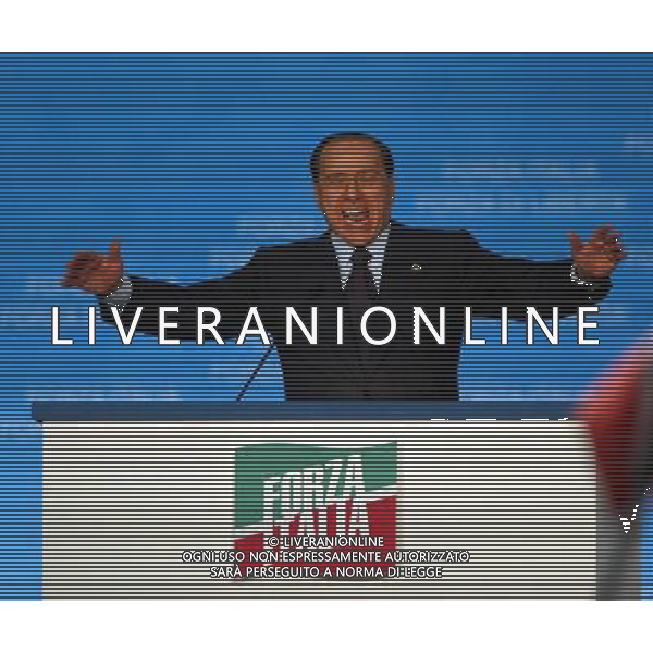 MILANO MAZDA PALACE APERTURA CAMPAGNIA ELETTORALE DI FORZA ITALIA NELLA FOTO SILVIO BERLUSCONI FOTO MARIO ROMANO-AGENZIA ALDO LIVERANI
