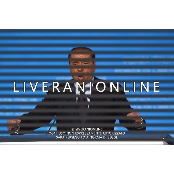 MILANO MAZDA PALACE APERTURA CAMPAGNIA ELETTORALE DI FORZA ITALIA NELLA FOTO SILVIO BERLUSCONI FOTO MARIO ROMANO-AGENZIA ALDO LIVERANI