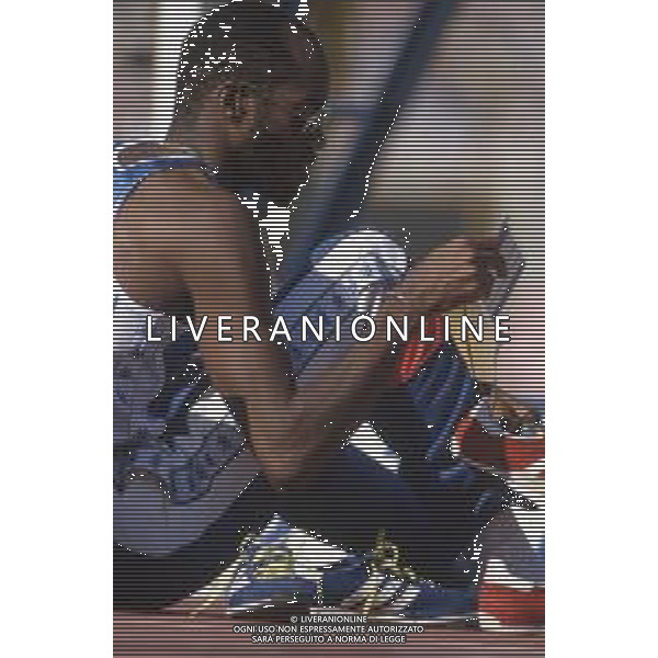 DIAP-RETROSPETTIVA EDWIN MOSES ATLETA NELLA FOTO EDWIN MOSES A ROMA AI MONIALI DI ATLETICA NELL\'ANNO 1987 AG ALDO LIVERANI SAS