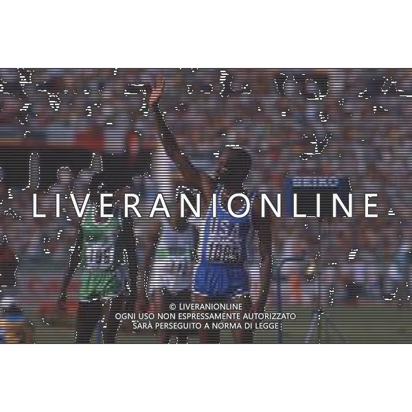 DIAP-RETROSPETTIVA EDWIN MOSES ATLETA NELLA FOTO EDWIN MOSES A ROMA AI MONIALI DI ATLETICA NELL\'ANNO 1987 AG ALDO LIVERANI SAS