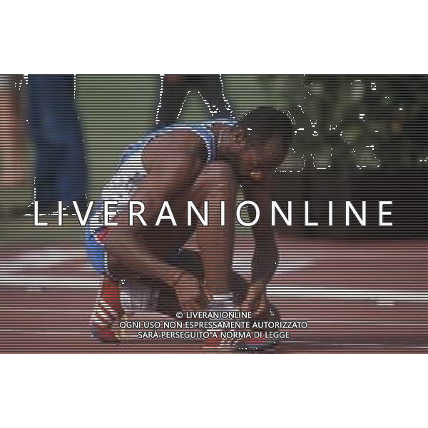 DIAP-RETROSPETTIVA EDWIN MOSES ATLETA NELLA FOTO EDWIN MOSES A ROMA AI MONIALI DI ATLETICA NELL\'ANNO 1987 AG ALDO LIVERANI SAS
