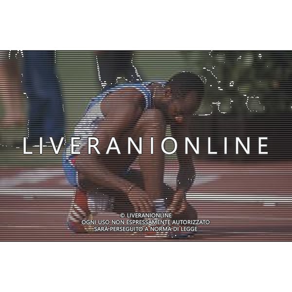DIAP-RETROSPETTIVA EDWIN MOSES ATLETA NELLA FOTO EDWIN MOSES A ROMA AI MONIALI DI ATLETICA NELL\'ANNO 1987 AG ALDO LIVERANI SAS