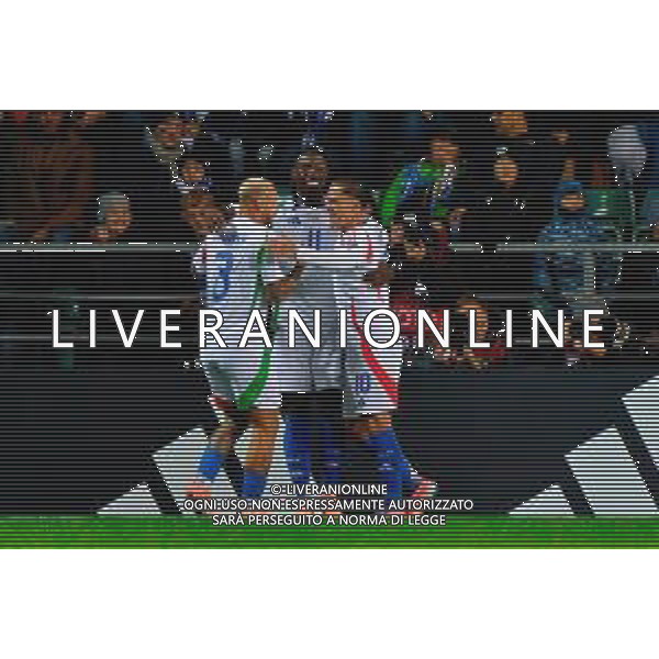 TVEM October 11, 2025 Tallinn, Estonia - Estonia vs Italy - European Qualifiers FIFA World Cup 2026 Matchday 7 - A. Le Coq Arena. In the pic: Moise Kean of Italy celebrates after scoring a goal with teammates ©TVEM Emmanuele Mastrodonato - AGENZIA ALDO LIVERANI SAS