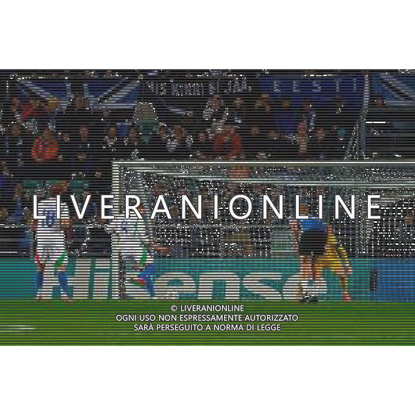 TVEM October 11, 2025 Tallinn, Estonia - Estonia vs Italy - European Qualifiers FIFA World Cup 2026 Matchday 7 - A. Le Coq Arena. In the pic: Mateo Retegui of Italy penalty ©TVEM Emmanuele Mastrodonato - AGENZIA ALDO LIVERANI SAS