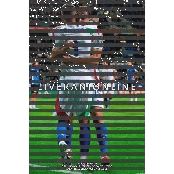 TVEM October 11, 2025 Tallinn, Estonia - Estonia vs Italy - European Qualifiers FIFA World Cup 2026 Matchday 7 - A. Le Coq Arena. In the pic: Pio Esposito of Italy celebrates after scoring a goal with Leonardo Spinazzola of Italy ©TVEM Emmanuele Mastrodonato - AGENZIA ALDO LIVERANI SAS