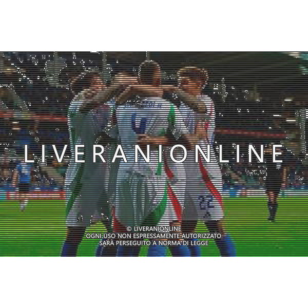 TVEM October 11, 2025 Tallinn, Estonia - Estonia vs Italy - European Qualifiers FIFA World Cup 2026 Matchday 7 - A. Le Coq Arena. In the pic: Pio Esposito of Italy celebrates after scoring a goal with teammates ©TVEM Emmanuele Mastrodonato - AGENZIA ALDO LIVERANI SAS