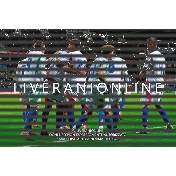 TVEM October 11, 2025 Tallinn, Estonia - Estonia vs Italy - European Qualifiers FIFA World Cup 2026 Matchday 7 - A. Le Coq Arena. In the pic: Pio Esposito of Italy celebrates after scoring a goal with teammates ©TVEM Emmanuele Mastrodonato - AGENZIA ALDO LIVERANI SAS