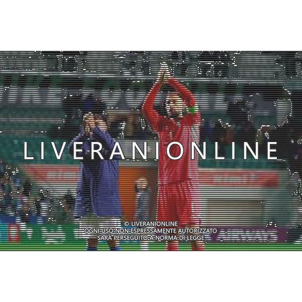 TVEM October 11, 2025 Tallinn, Estonia - Estonia vs Italy - European Qualifiers FIFA World Cup 2026 Matchday 7 - A. Le Coq Arena. In the pic: Gianluigi Donnarumma of Italy and Riccardo Orsolini of Italy applauds fans ©TVEM Emmanuele Mastrodonato - AGENZIA ALDO LIVERANI SAS