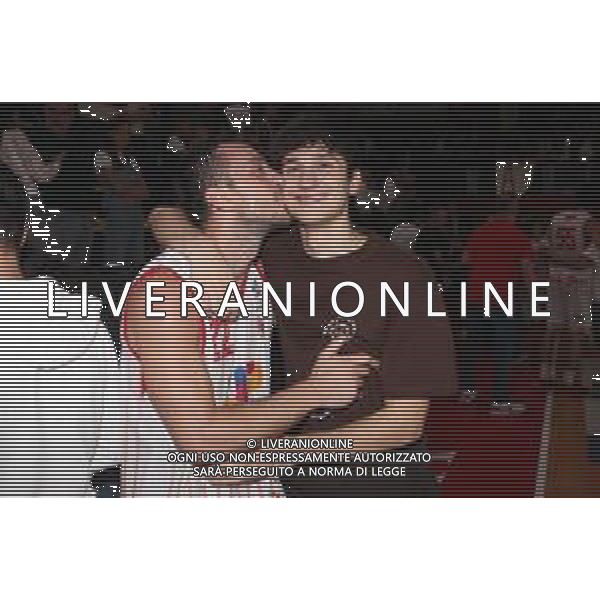 IMOLA 11 10 2025 UP ANDREA COSTA-VIRTUS IMOLA SERIE B1 NELLA FOTO GIACOMO SANGUINETTI E EX CAPITANO E GIOCATORE UP ANDREA COSTA DOPO LA PARTITA ©SANNA - AGENZIA ALDO LIVERANI SAS