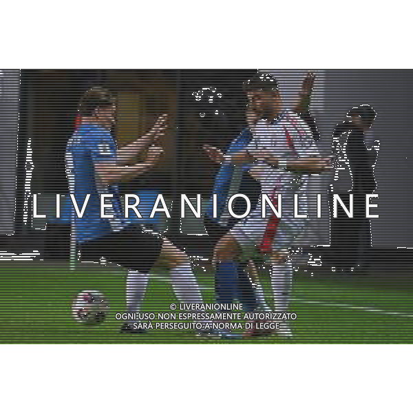 TVPG Estonia vs Italia nella foto Riccardo Orsolini (Italia) a contrasto con Karol Mets (Estonia) 11-10-2025 A. Le Coq Arena, Tallinn (EST) - European Qualifiers - FIFA World Cup 2026 Matchday 7 ©TVPG Pasquale Golia - AGENZIA ALDO LIVERANI SAS