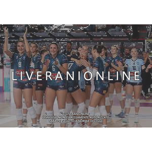 IMOLA 10 10 2025 CLAI IMOLA PALLAVOLO-TRASPORTI BRESSAN OFFANENGO SERIE A2 NELLA FOTO CLAI IMOLA PALLAVOLO DOPO LA VITTORIA DI 3-2 FOTO GIANNI SANNA-AG ALDO LIVERANI SAS