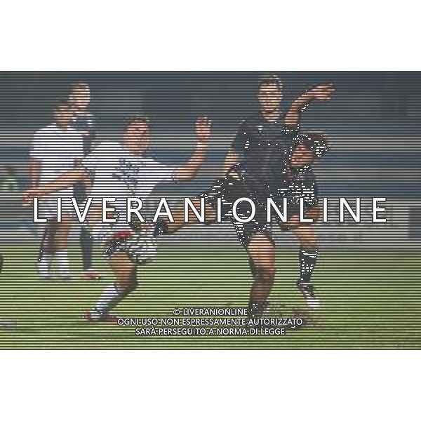 TVRCOR – Pro Patria vs Union Brescia– Serie C – 9a giornata Campionato Calcio Serie C Lega Pro Busto Arsizio (VA) 12-10-2025 Stadio Carlo Speroni nella foto Giorgio Citterio (Pro Patria) e Alessandro Mercati (Brescia) foto roberta corradin-ag aldo liverani sas