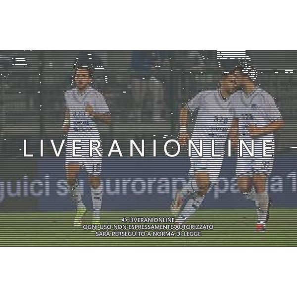 TVRCOR – Pro Patria vs Union Brescia– Serie C – 9a giornata Campionato Calcio Serie C Lega Pro Busto Arsizio (VA) 12-10-2025 Stadio Carlo Speroni nella foto esultanza Brescia dopo il goal di Vincent De Maria foto roberta corradin-ag aldo liverani sas