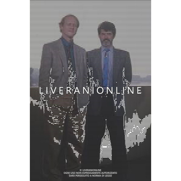 DIAP-RETROSPETTIVA GEORGE LUCAS REGSTA NELLA FOTO GEORGE LUCAS A CANNES NELL\'ANNO 1988 CON RON HOWARD AG ALDO LIVERANI SAS