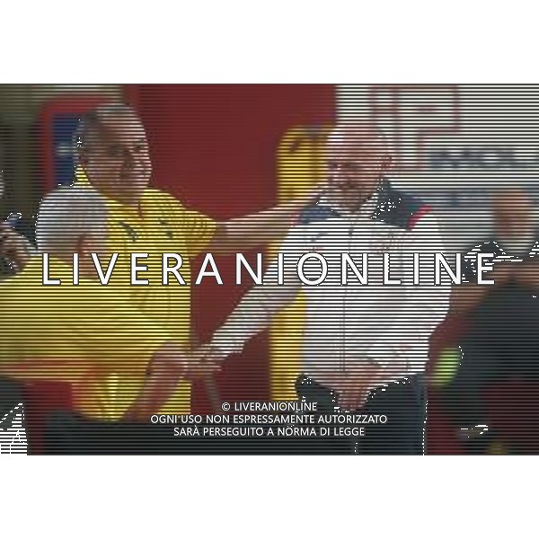 IMOLA 11 10 2025 UP ANDREA COSTA BASKET-VIRTUS IMOLA 86-54 SERIE B1 NELLA FOTO DA SINISTRA PRESIDENTE STEFANO LORETI E LUCA DALMONTE ALLENATORE UP ANDREA COSTA FOTO GIANNI SANNA-AG ALDO LIVERANI SAS