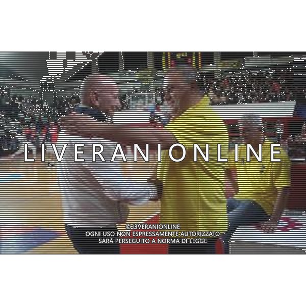 IMOLA 11 10 2025 UP ANDREA COSTA BASKET-VIRTUS IMOLA 86-54 SERIE B1 NELLA FOTO DA SINISTRA PRESIDENTE STEFANO LORETI E LUCA DALMONTE ALLENATORE UP ANDREA COSTA FOTO GIANNI SANNA-AG ALDO LIVERANI SAS