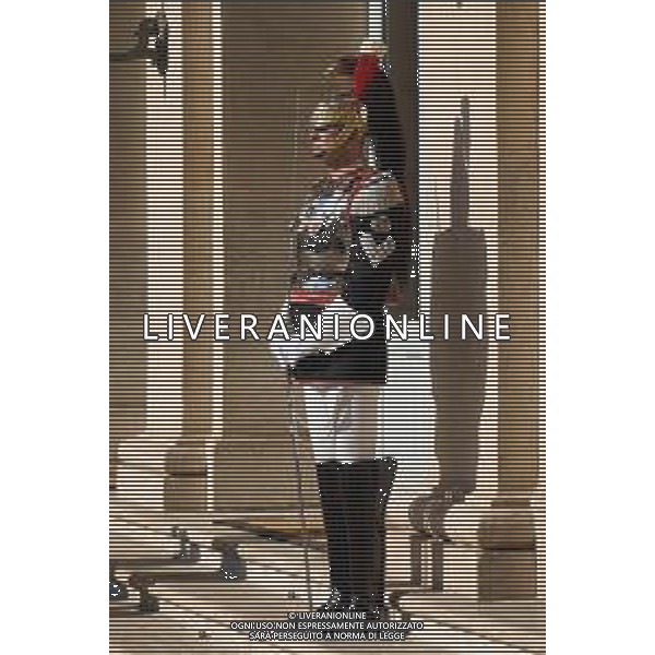 Roma 14 Ottobre 2025 Il presidente della Repubblica Italiana Sergio Mattarella incontra Sua Santita’ Papa Leone XIV al Quirinale Nella foto: I Corazzieri guardia d’onore del presidente Foto credit: Andrea Bracaglia- AGENZIA ALDO LIVERANI SAS