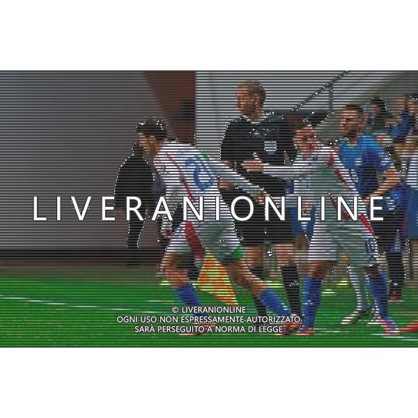 TVEM October 11, 2025 Tallinn, Estonia - Estonia vs Italy - European Qualifiers FIFA World Cup 2026 Matchday 7 - A. Le Coq Arena. In the pic: Andrea Cambiaso of Italy and Giacomo Raspadori of Italy ©TVEM Emmanuele Mastrodonato - AGENZIA ALDO LIVERANI SAS