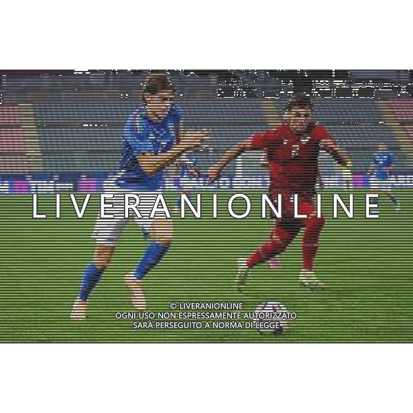 TVRCOR – Nazionale maschile Under 21 – qualificazione Europei U21 – Italia U-21 vs Armenia U-21 - Fase a gironi Gruppo E – Stadio Giovanni Zini Cremona (CR) 14-10-2025 nella foto Marco Palestra e Mher Tarloyan foto roberta corradin-ag aldo liverani sas