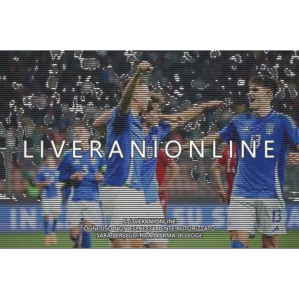 TVRCOR – Nazionale maschile Under 21 – qualificazione Europei U21 – Italia U-21 vs Armenia U-21 - Fase a gironi Gruppo E – Stadio Giovanni Zini Cremona (CR) 14-10-2025 nella foto esultanza dopo il goal di Francesco Camarda ©TVRCOR Corradin Roberta - AGENZIA ALDO LIVERANI SAS