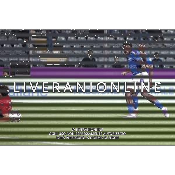 TVRCOR – Nazionale maschile Under 21 – qualificazione Europei U21 – Italia U-21 vs Armenia U-21 - Fase a gironi Gruppo E – Stadio Giovanni Zini Cremona (CR) 14-10-2025 nella foto goal Jeff Ekhator ©TVRCOR Corradin Roberta - AGENZIA ALDO LIVERANI SAS