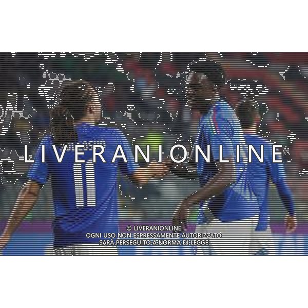 TVRCOR – Nazionale maschile Under 21 – qualificazione Europei U21 – Italia U-21 vs Armenia U-21 - Fase a gironi Gruppo E – Stadio Giovanni Zini Cremona (CR) 14-10-2025 nella foto esutanza dopo il goal di Jeff Ekhator ©TVRCOR Corradin Roberta - AGENZIA ALDO LIVERANI SAS