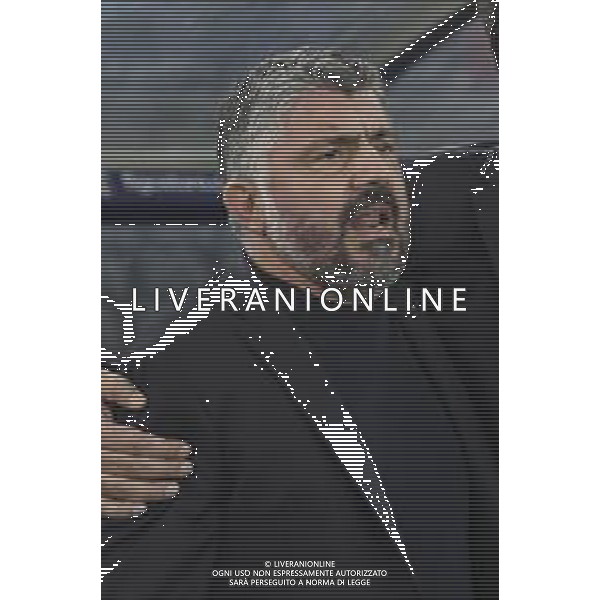 Gennaro Gattuso Head Coach of Italy sing the national anthem durig Italy vs Israel, European Qualifier, Group I, matchday 8, game at Bluenergy stadium in Udine (UD), Italy, on October 14, 2025. (Photo by Davide Casentini) ©TVDC Casentini Davide - AGENZIA ALDO LIVERANI SAS