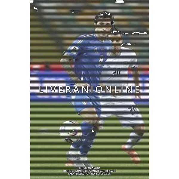 Sandro Tonali of Italy play the ball during Italy vs Israel, European Qualifier, Group I, matchday 8, game at Bluenergy stadium in Udine (UD), Italy, on October 14, 2025. (Photo by Davide Casentini) ©TVDC Casentini Davide - AGENZIA ALDO LIVERANI SAS