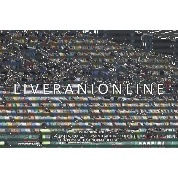 the first 10 row of seats free of people in Italy vs Israel, European Qualifier, Group I, matchday 8, game at Bluenergy stadium in Udine (UD), Italy, on October 14, 2025. (Photo by Davide Casentini) ©TVDC Casentini Davide - AGENZIA ALDO LIVERANI SAS