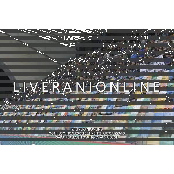 the first 10 row of seats free of people in Italy vs Israel, European Qualifier, Group I, matchday 8, game at Bluenergy stadium in Udine (UD), Italy, on October 14, 2025. (Photo by Davide Casentini) ©TVDC Casentini Davide - AGENZIA ALDO LIVERANI SAS
