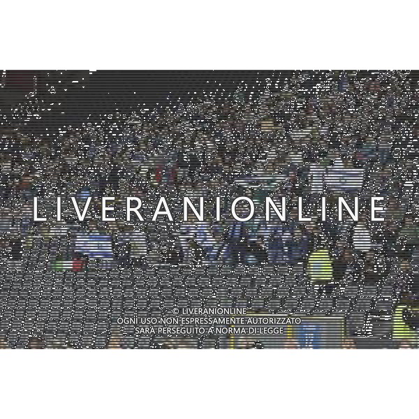 Israel fans show their support during Italy vs Israel, European Qualifier, Group I, matchday 8, game at Bluenergy stadium in Udine (UD), Italy, on October 14, 2025. (Photo by Davide Casentini) ©TVDC Casentini Davide - AGENZIA ALDO LIVERANI SAS