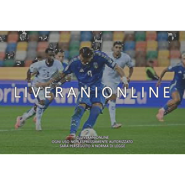 TVRG Italia vs Israele nella foto Mateo Retegui (Italia) segna il gol dell\'1 a 0 Udine 14-10-2025 Stadio Friuli Italia vs Israele Qualificazioni Mondiali 2026 Gruppo I - 8a giornata foto Roberto Garavaglia/Agenzia Aldo Liverani sas