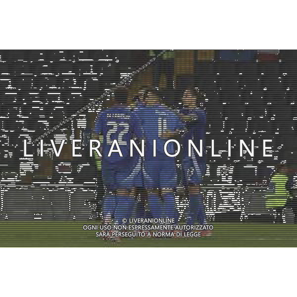 Gianluca Mancini of Italy celebrates with team mate during Italy vs Israel, European Qualifier, Group I, matchday 8, game at Bluenergy stadium in Udine (UD), Italy, on October 14, 2025. (Photo by Davide Casentini) ©TVDC Casentini Davide - AGENZIA ALDO LIVERANI SAS