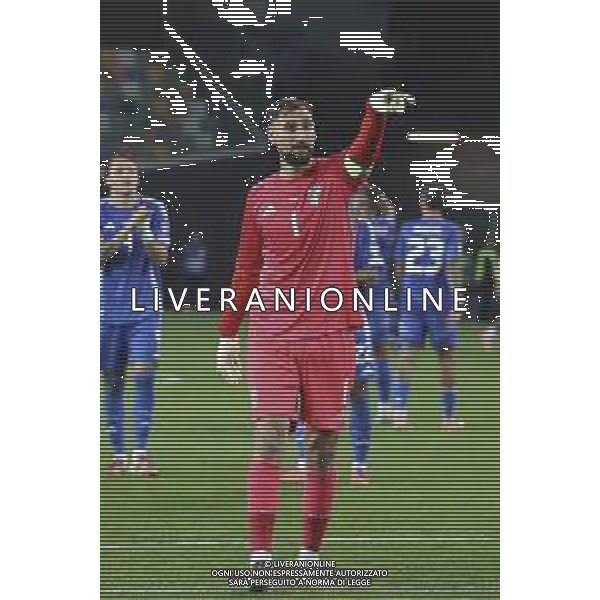 Gianluigi Donnarumma of Italy applaud the fans following the final whistle Italy vs Israel, European Qualifier, Group I, matchday 8, game at Bluenergy stadium in Udine (UD), Italy, on October 14, 2025. (Photo by Davide Casentini) ©TVDC Casentini Davide - AGENZIA ALDO LIVERANI SAS