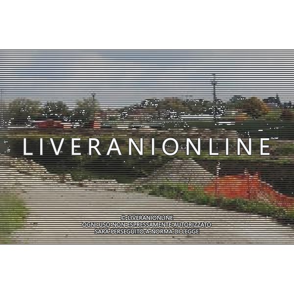 IMOLA 15 10 2025 LAVORI SULLA RIVA SUGLI ARGINI DEL FIUME SANTERNO CHE COSTEGGIA L\'AUTODROMO ENZO E DINO FERRARI E TAGLI DEL ALBERI ©SANNA - AGENZIA ALDO LIVERANI SAS