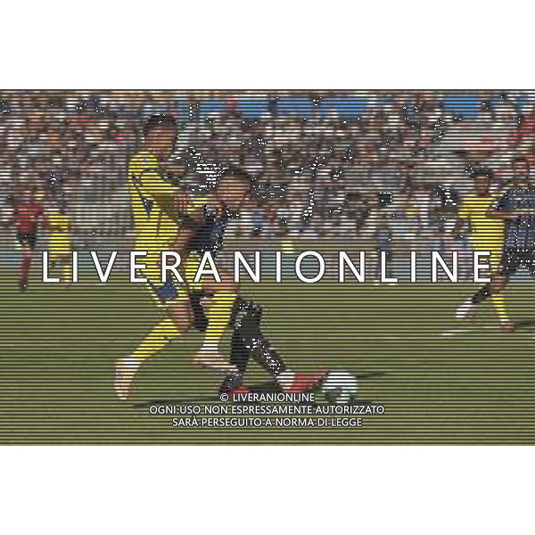 Giovane Santana do Nascimiento of Hellas Verona FC competes for the ball with Simone Canestrelli of Pisa SC during Pisa SC vs Hellas Verona FC, 7° Serie A Enilive 2025-26 game at Arena Garibaldi - Romeo Anconetani stadium in Pisa (PI), Italy, on October 18, 2025. (Photo by Davide Casentini) ©TVDC Casentini Davide - AGENZIA ALDO LIVERANI SAS