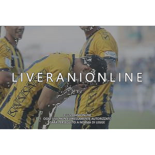 18 10 2025 - Castellammare di Stabia. Stadio Romeo Menti. Serie BKT. Juve Stabia-Avellino Nella foto esultanza di Nicola Mosti dopo gol 1-0 Foto Giuseppe Cuozzo/Agenzia Liverani- AGENZIA ALDO LIVERANI SAS