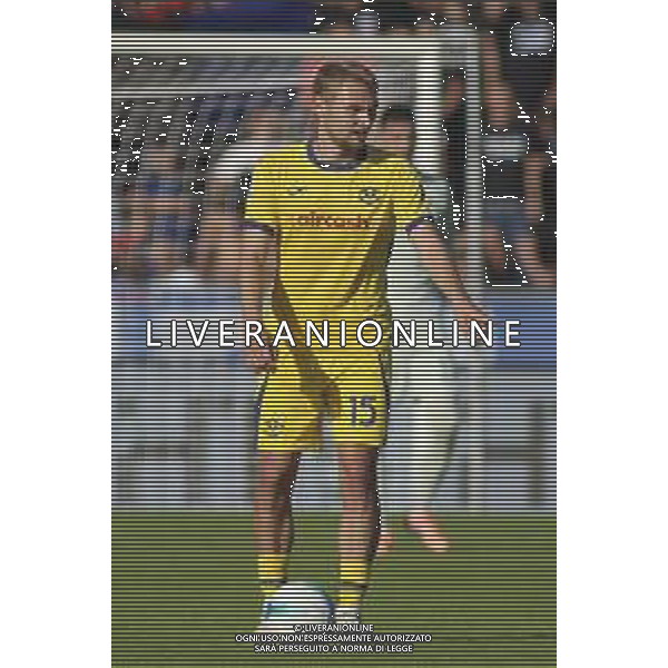 Victor Nelsson of Hellas Verona FC play the ball during Pisa SC vs Hellas Verona FC, 7° Serie A Enilive 2025-26 game at Arena Garibaldi - Romeo Anconetani stadium in Pisa (PI), Italy, on October 18, 2025. (Photo by Davide Casentini) AG ALDO LIVERANI SAS