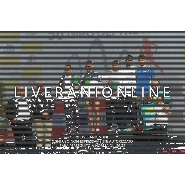 IMOLA 19 10 2025 AUTODROMO ENZO E DINO FERRARI GARA PODISTICA TRE MONTI NELLA FOTO PODIO VINCITORE MATTEO LUIS RICCIARDI PRESENTI FABRIZIO CASTELLARI FABIO BACCHILEGA E MARINO CASADIO FOTO GIANNI SANNA-AG ALDO LIVERANI SAS