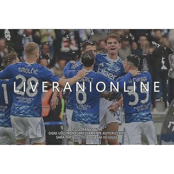 TVRG Como vs Juventus nella foto giocatori Como esultanza dopo il gol dell\'1 a 0 Como 19-10-2025 Stadio Giuseppe Sinigaglia Como vs Juventus Campionato Serie A Enilive - 7a giornata foto Roberto Garavaglia/Agenzia Aldo Liverani sas