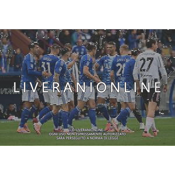 TVRG Como vs Juventus nella foto giocatori Como esultanza dopo il gol dell\'1 a 0 Como 19-10-2025 Stadio Giuseppe Sinigaglia Como vs Juventus Campionato Serie A Enilive - 7a giornata foto Roberto Garavaglia/Agenzia Aldo Liverani sas