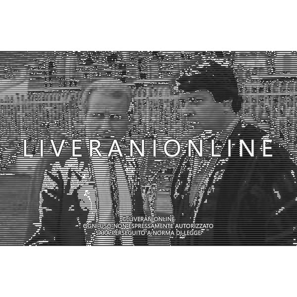NEG- RETROSPETTIVA GIOVANNI TRAPATTONI ALLENATORE JUVENTUS NELLA FOTO GIOVANNI TRAPATTONI CON ERMINIO FAVALLI NELL’ANNO 1984 - 1985 AG ALDO LIVERANI SAS