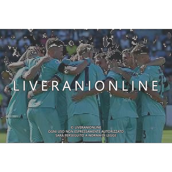 19-10-2025. Cagliari calcio-Bologna F.C. 7° giornta serie A 2025/2026, campionato calcio Italia, stadio Unipol Domus Cagliari. Foto Salvatore Moi/Agenzia Aldo Liverani s.as. Nella foto: Esultanza Gol Bologna in trasferta contro Cagliari allo stadio Unipol Domus. Segna: Emil Holm Bologna ©MOI SALVATORE - AGENZIA ALDO LIVERANI SAS