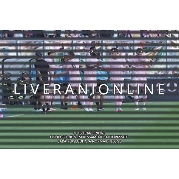 Palermo, Italia, 19 ottobre 2025. Stadio Renzo Barbera, Palermo vs Modena, match valido per il campionato di Serie B 2025/2026. Nella foto: Esultanza Palermo per il gol di Jacopo Segre (Palermo FC) foto fedrico serra-ag aldo liverani sas