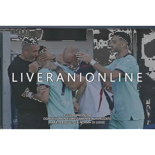 19-10-2025. Cagliari calcio-Bologna F.C. 7° giornta serie A 2025/2026, campionato calcio Italia, stadio Unipol Domus Cagliari. Foto Salvatore Moi/Agenzia Aldo Liverani s.as. Nella foto: Esultanza Gol Bologna in trasferta contro Cagliari allo stadio Unipol Domus. Segna: Riccardo Orsolini Bologna ©MOI SALVATORE - AGENZIA ALDO LIVERANI SAS