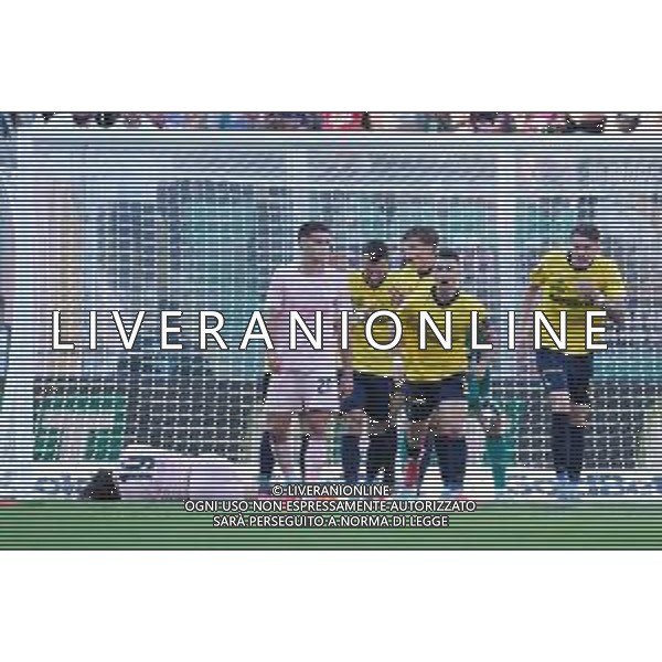 Palermo, Italia, 19 ottobre 2025. Stadio Renzo Barbera, Palermo vs Modena, match valido per il campionato di Serie B 2025/2026. Nella foto: gol Davide Adorni (Modena) foto federico serra-ag aldo liverani sas