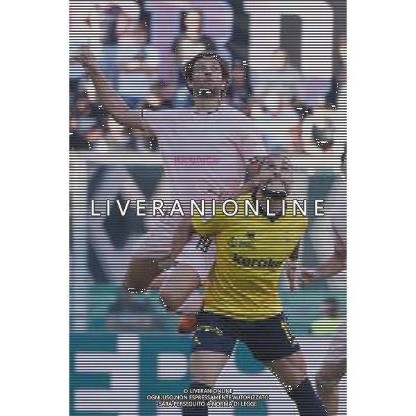 Palermo, Italia, 19 ottobre 2025. Stadio Renzo Barbera, Palermo vs Modena, match valido per il campionato di Serie B 2025/2026. Nella foto: Bartosz Bereszynski (Palermo FC) e Pedro Mendes (Modena) foto federico serra-ag aldo liverani sas