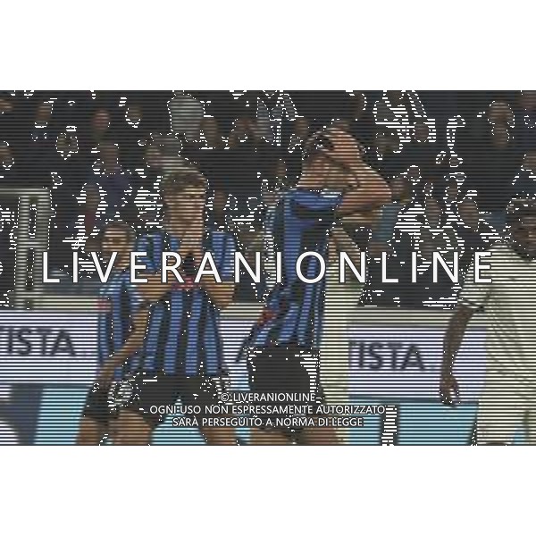 Charles De Ketelaere of Atalanta BC and Berat Djimsiti of Atalanta BC expresses disappointment during Atalanta BC vs SS Lazio, 7° Serie A Enilive 2025-26 game at New Balance arena in Bergamo (BG), Italy, on October 19, 2025. (Photo by Davide Casentini) - AGENZIA ALDO LIVERANI SAS