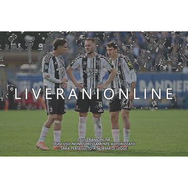 TVRG Como vs Juventus nella foto da SX Kenan Yildiz (Juventus), Teun Koopmeiners (Juventus) e Andrea Cambiaso (Juventus) Como 19-10-2025 Stadio Giuseppe Sinigaglia Como vs Juventus Campionato Serie A Enilive - 7a giornata foto Roberto Garavaglia/Agenzia Aldo Liverani sas