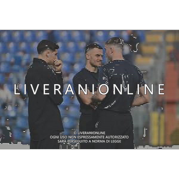 TVRG Como vs Juventus nella foto da SX Vasilije Adzic (Juventus), Filip Kostic (Juventus) e Dusan Vlahovic (Juventus) Como 19-10-2025 Stadio Giuseppe Sinigaglia Como vs Juventus Campionato Serie A Enilive - 7a giornata foto Roberto Garavaglia/Agenzia Aldo Liverani sas